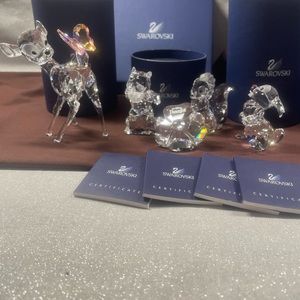 Swarovski Disney Bambi and friends set with title plaque